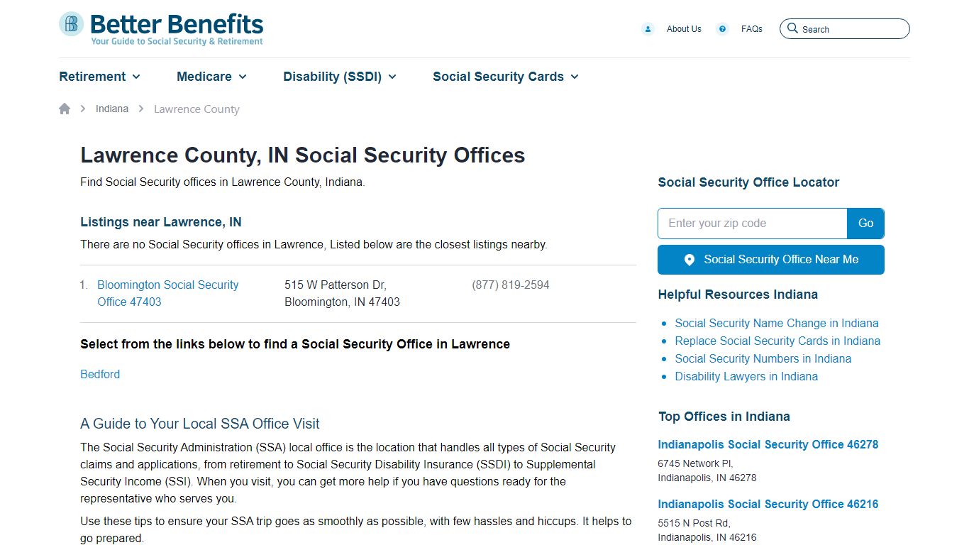 Lawrence County, IN Social Security Offices